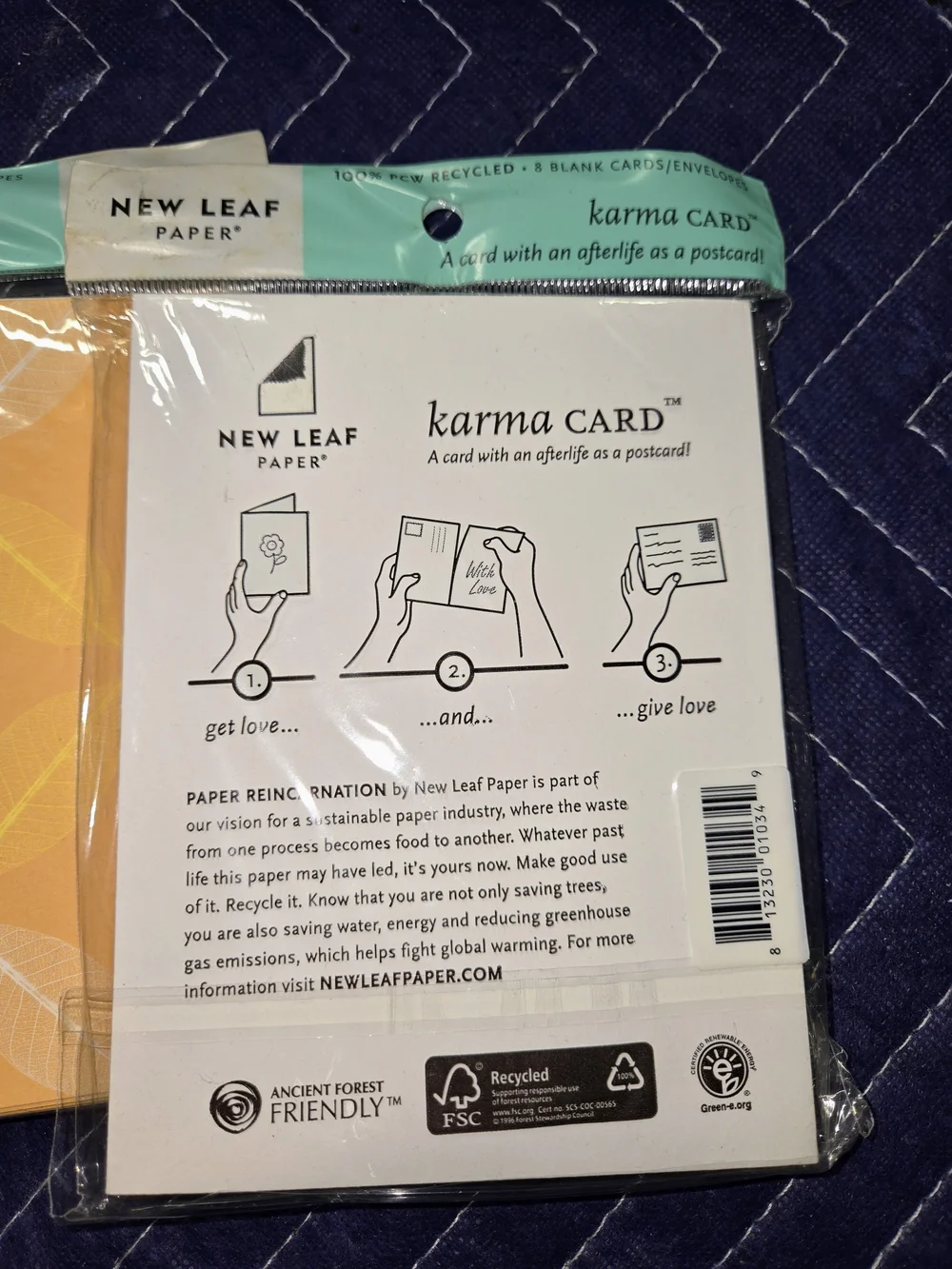 Karma Cards- Note Cards with Envelopes - Pack of 8 NEW